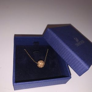 Swarovski yellow gold crystal ball necklace